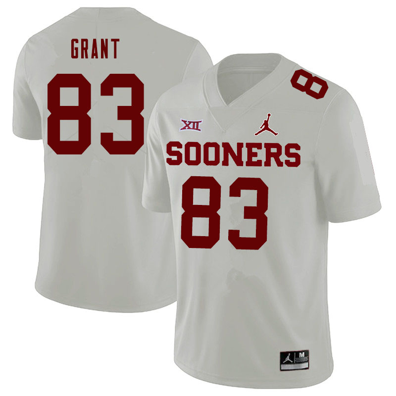 Jordan Brand Men #83 Cason Grant Oklahoma Sooners College Football Jerseys Sale-White